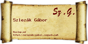 Szlezák Gábor névjegykártya